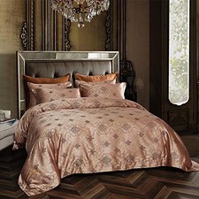Mela King Size Duvet Cover Set, 6 Piece Luxury Jacquard Bedding, Los Dolce
