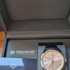 TAG Heuer Carrera Automatic Silver Dial Date Black Leather Watch WBN2111 Box
