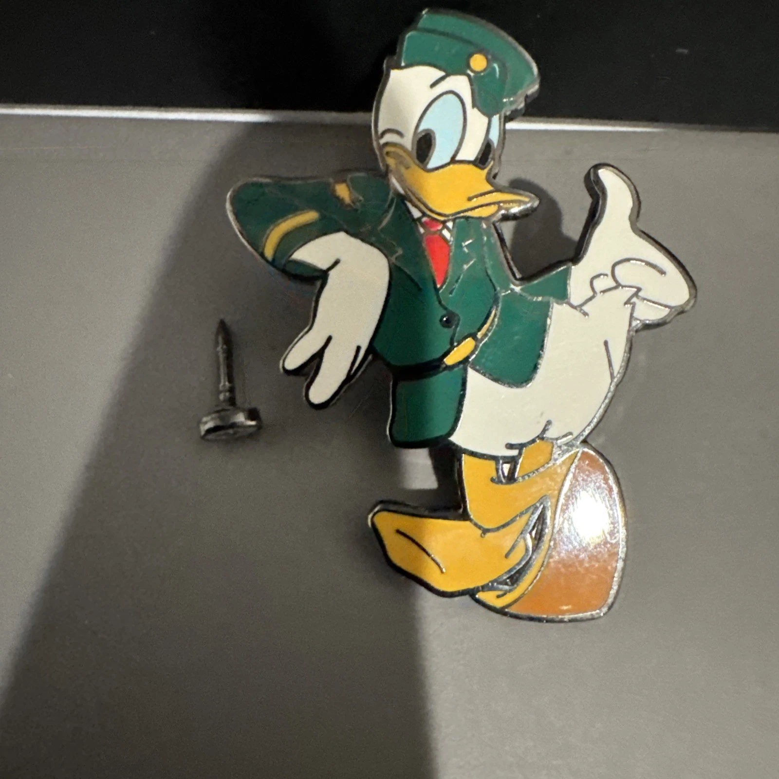 Disney Pin 2001 Donald Duck Army Series Flipping A Coin 2 Pin Set
