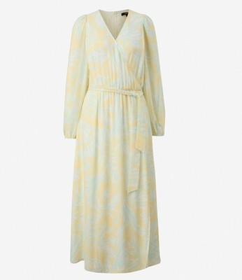 Comma Maxi-Sommer-Kleid 34 gelb Gürtel top zustand Maxikleid