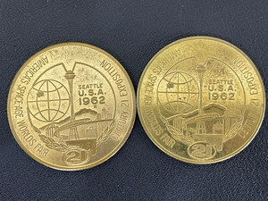 TRADE TOKEN  1962  SEATTLE WORLD'S FAIR ~ CENTURY 21 lot o 2 TWO!