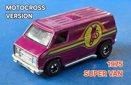 Hot Wheels Redlines EXC ©1975 Chevy Super Van MotoCross VERY NICE HTF Piece PLUM