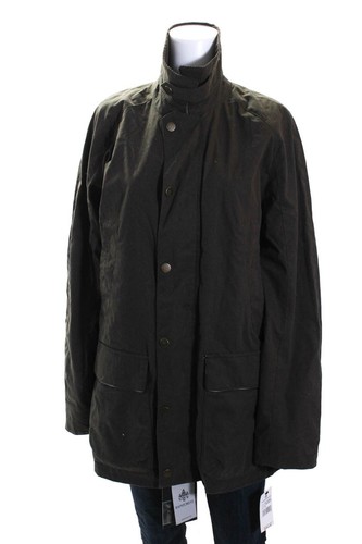 RAINFOREST Womens Corduroy Collar Full Zip Coat Jacket Brown Size Medium