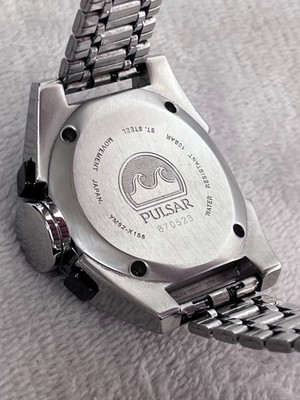SEIKO PULSAR YM62-X158 Rare Men's Chronograph Watch Black Dial