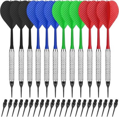 CyeeLife Dartpfeile mit Kunststoff-Spitze, 12 Stück Soft Darts Pfeile -Set