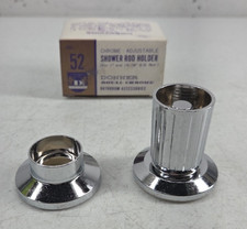 Vintage NOS Donner Bathroom Shower Rod Holder Royal Chrome Adjustable No 52
