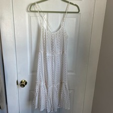 Madewell Women's Tiered Cover-Up Dress in Rainbow Clipdot White