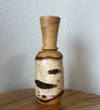 Hand Turned Minnesota White Birch Wood Vase 2...
