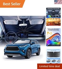 2026 Upgrade Windshield Sun Shade Umbrella, Double Thickened Ice Crystal Co...