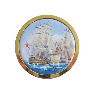 Elliot Hall Emaille Schlacht von Trafalgar Briefbeschwerer - limitierte Auflage 1 von 1 - verpackt