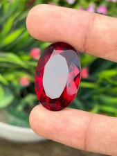 GIE Certified 37 Ct Natural Flawless Red Mozambique Ruby Oval Cut Loose Gemstone