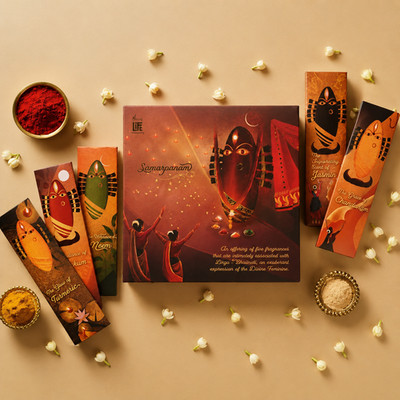 isha life Devi Samarpanam Gift Set  Agarbatti stand&(5) Agarbatti packets