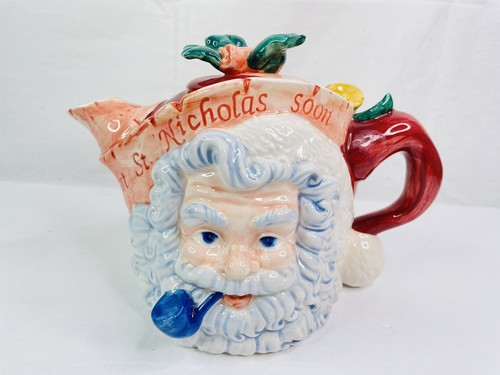 Tetera de cerámica navideña con pipa independiente de papel Santa San Nicolás DISTINTIVO - Imagen 5 de 5