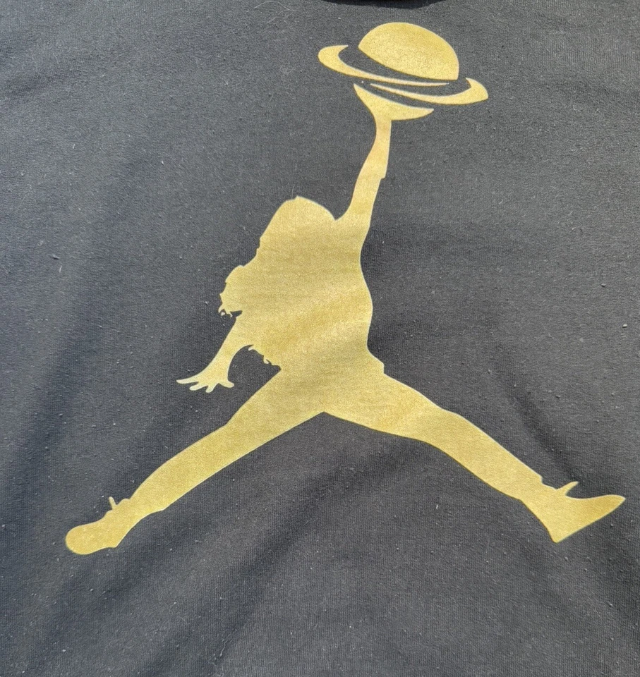 Gold Girl Jumpman Center Logo Hoodie Pullover Oversized Teen Basketball 3XL - Image 3 of 4
