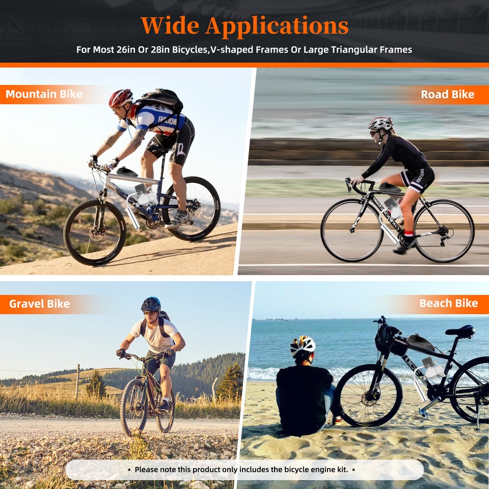 80cc 2Stroke Cycle Petrol Gas Engine Kit For Motorised Bicycle Push