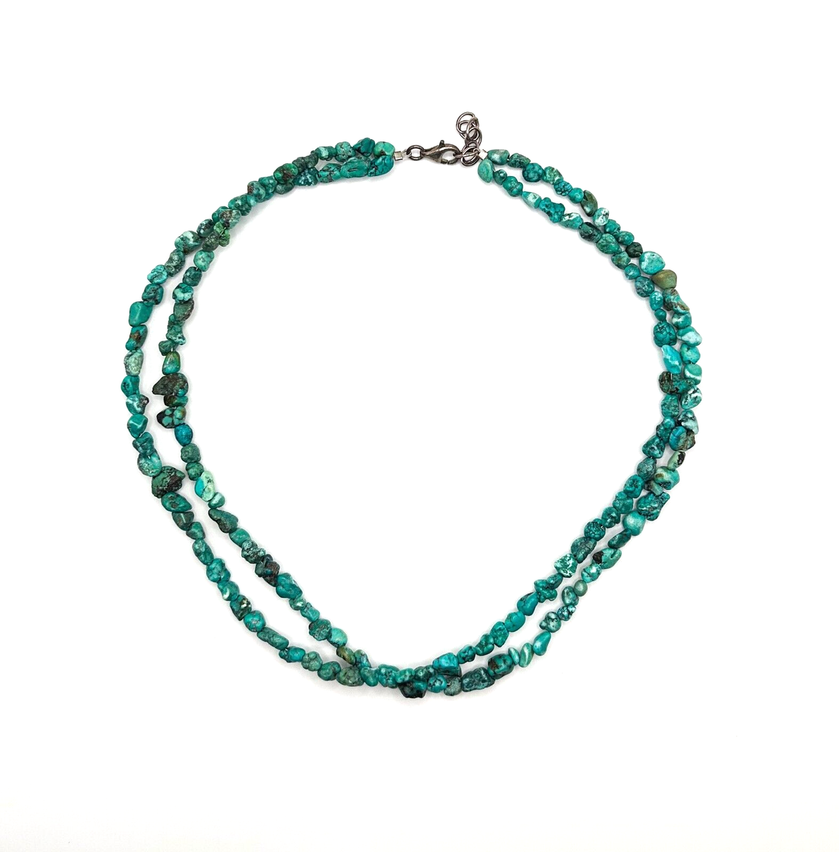 Handmade Possible Vintage/Natural Turquoise Nugget Double Strand Necklace