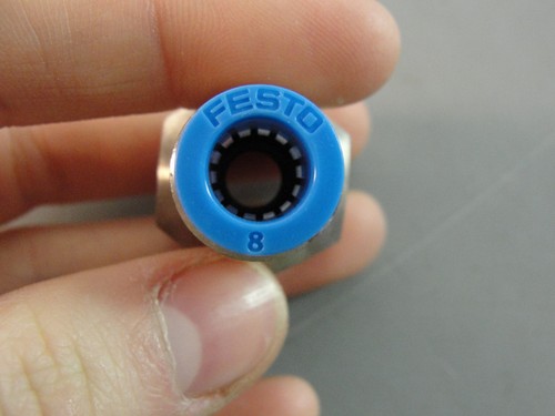 FESTO HYDRAULIC PNEUMATIC AUTOMATION STAINLESS PUSH IN FITTING 5/8" ID 8mm TUBE - Picture 2 of 4