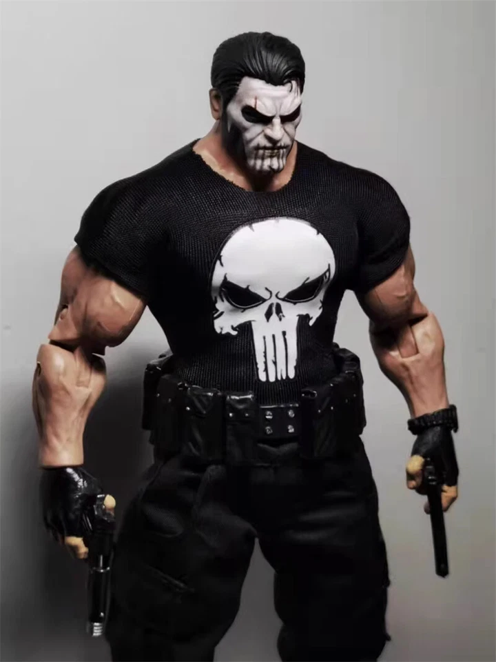 1/12 Soldado Camiseta Pantalones Traje para 6 pulgadas Punisher Frank Castle Figura Sin Figura Foto 2 de 4