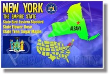 New York Geography - NEW U.S State Travel POSTER