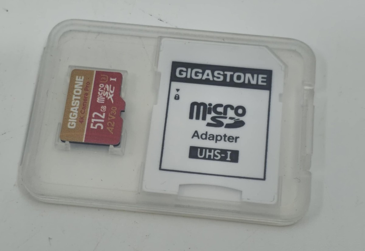 Gigastone 512GB Micro SD Card 4K Camera Pro Video 100MB/s Write