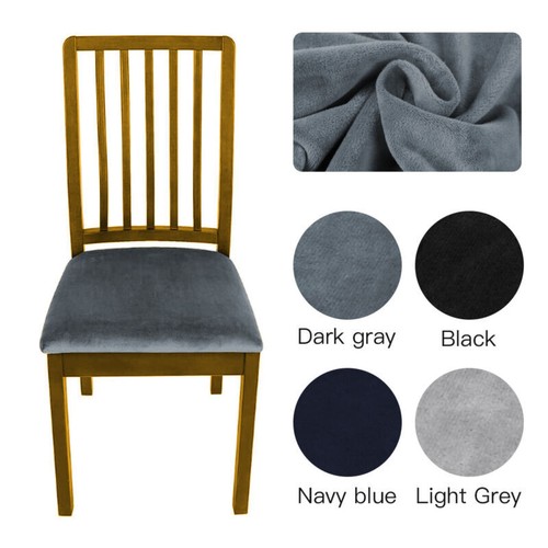 1-8 Kitchen Dining Chair Seat Covers Stretch Velvet Cushion Slipcovers Protector - Picture 7 of 16