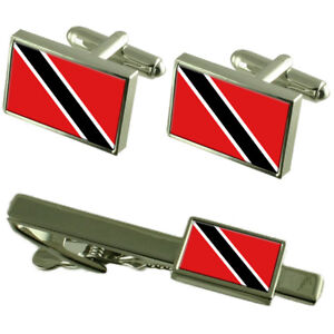 Trinidad and Tobago Flag Cufflink and Tie Pin Set 