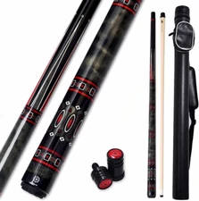 CXL Pool Cue with 1X1 Hard Case,Low Deflection Shaft 13Mm Black Tip Billiard Que