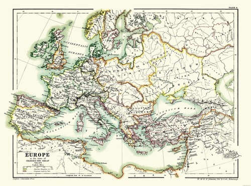 Historic Map - Europe 768-814 Charles the Great - Poole 1902 - 31.00 x 23 - 第 1/20 張圖片