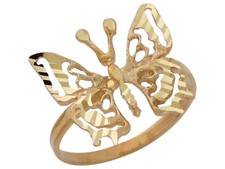 10k or 14k Yellow Gold Breathtaking Ladies Filigree Butterfly Ring