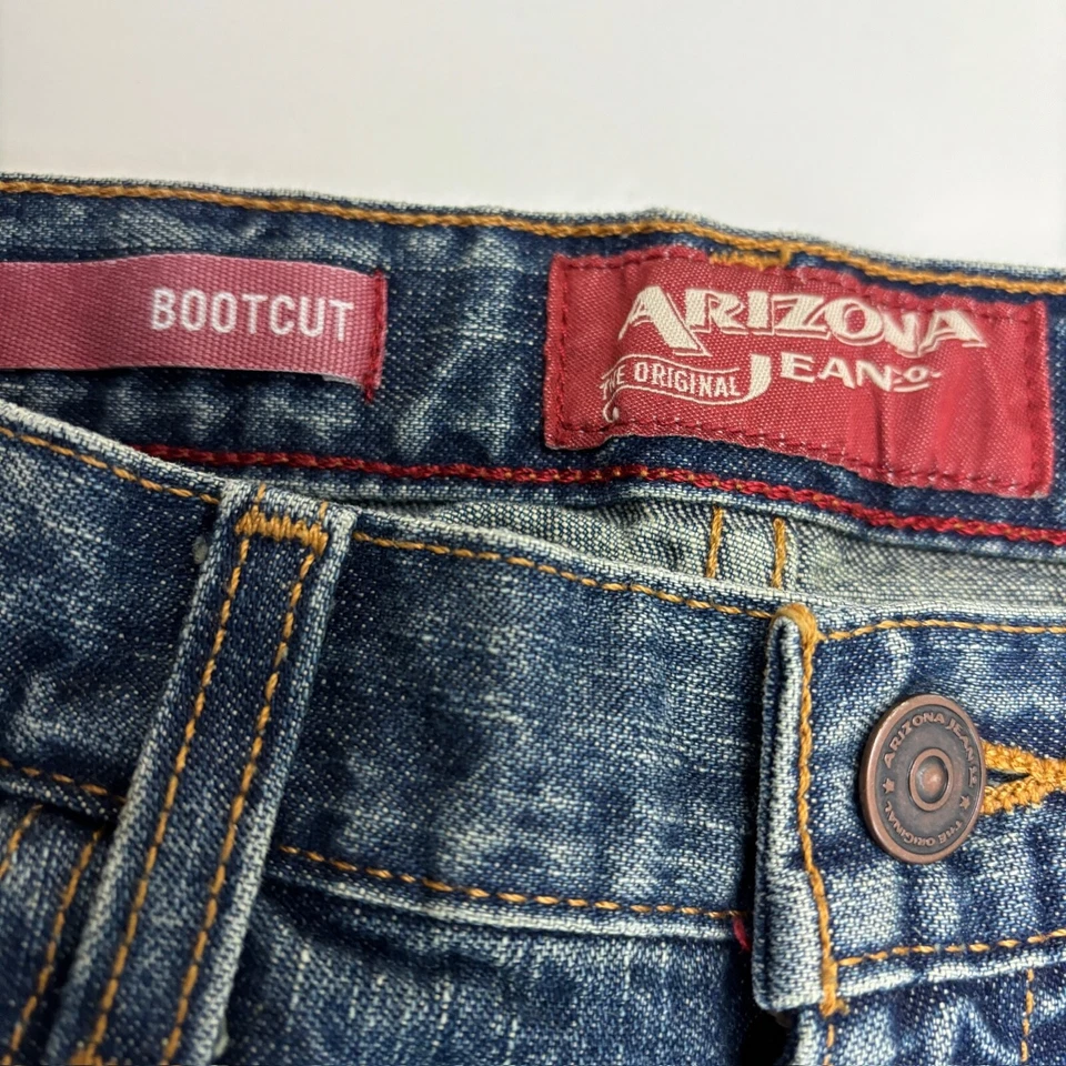 Arizona Bootcut Adjustable Waist Boys size 18 Dark Wash Blue Denim Jeans - Image 2 of 4