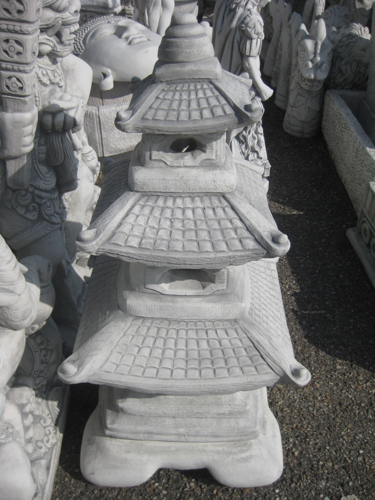 Japanische Laterne chinesische Steinlaterne Garten Steinguss 93 cm