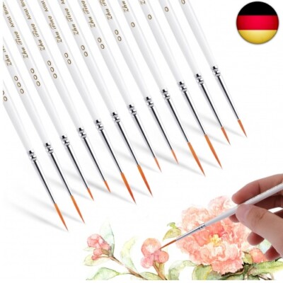 cobee Micro Detail Paint Brush Set,12 Stück Fein Aquarell Nagel Pinsel 