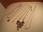 Vintage Mixed Lot of 6 Costume Jewelry Necklaces Silver Tone Chains 1928 Avon