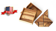 Tangram Puzzle Wooden Brain Teaser Game Jigsaw Kids Toys Wood Educational Adults