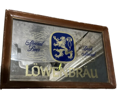 Lowenbräu Dark Special Vintage Framed Beer Mirror ~33