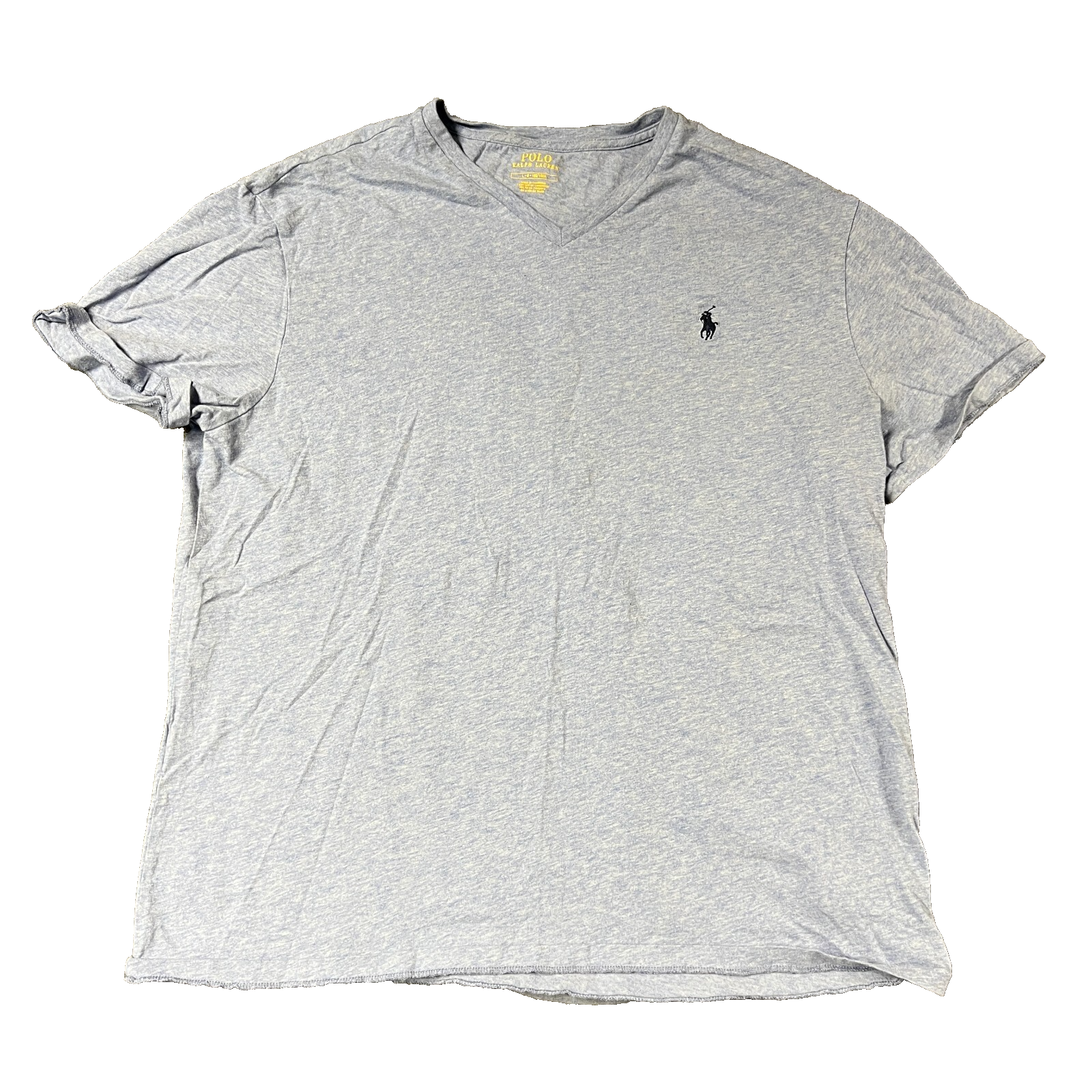 Polo Ralph Lauren camicia uomo grande blu manica corta scollo a V logo pony usata in ottime condizioni