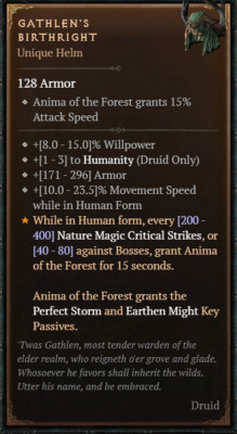DIABLO 4 NEW SEASON       Unique Items   Gathlen's Birthright