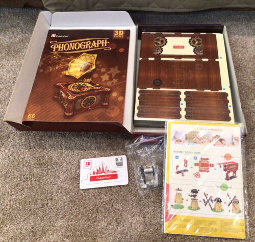 Cubicfun - 3D Puzzle Phonograph/Record Player - Kids (8+) and Adults Puzzle - Picture 1 of 7