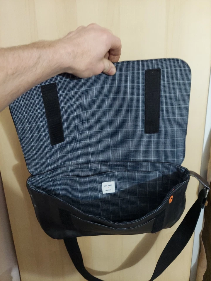 Bolso de Mano Jack Spade New York Unisex Adultos Cuero Negro y Algodón  Foto 4 de 4