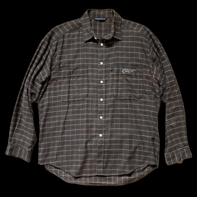 Lightning Bolt USA Vintage Dixxon Pendleton Style Seattle Brown Flannel Shirt L