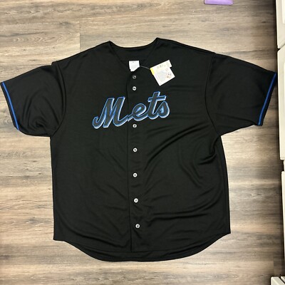 Vintage New York Mets Jersey Mens 3XL Black Blank Genuine Vintage New York Mets Jersey Mens 3XL Black Blank Genuine
