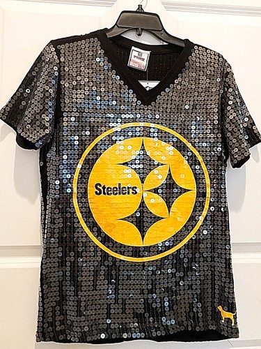 Nwt Victoria S Secret Pink Pittsburgh Steelers Nfl Sequin Top Xs S W 36 37 Bust Ebay