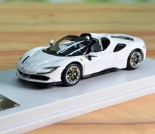 SOLO 1:64 White SF90 Convertible Racing Sport Model Diecast Metal Car