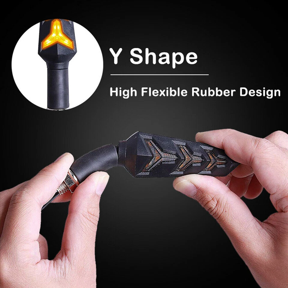 Motorcycle LED Turn Signals Flowing Lights For Kawasaki Ninja 250R 500R 650 650R - Image 3 of 4