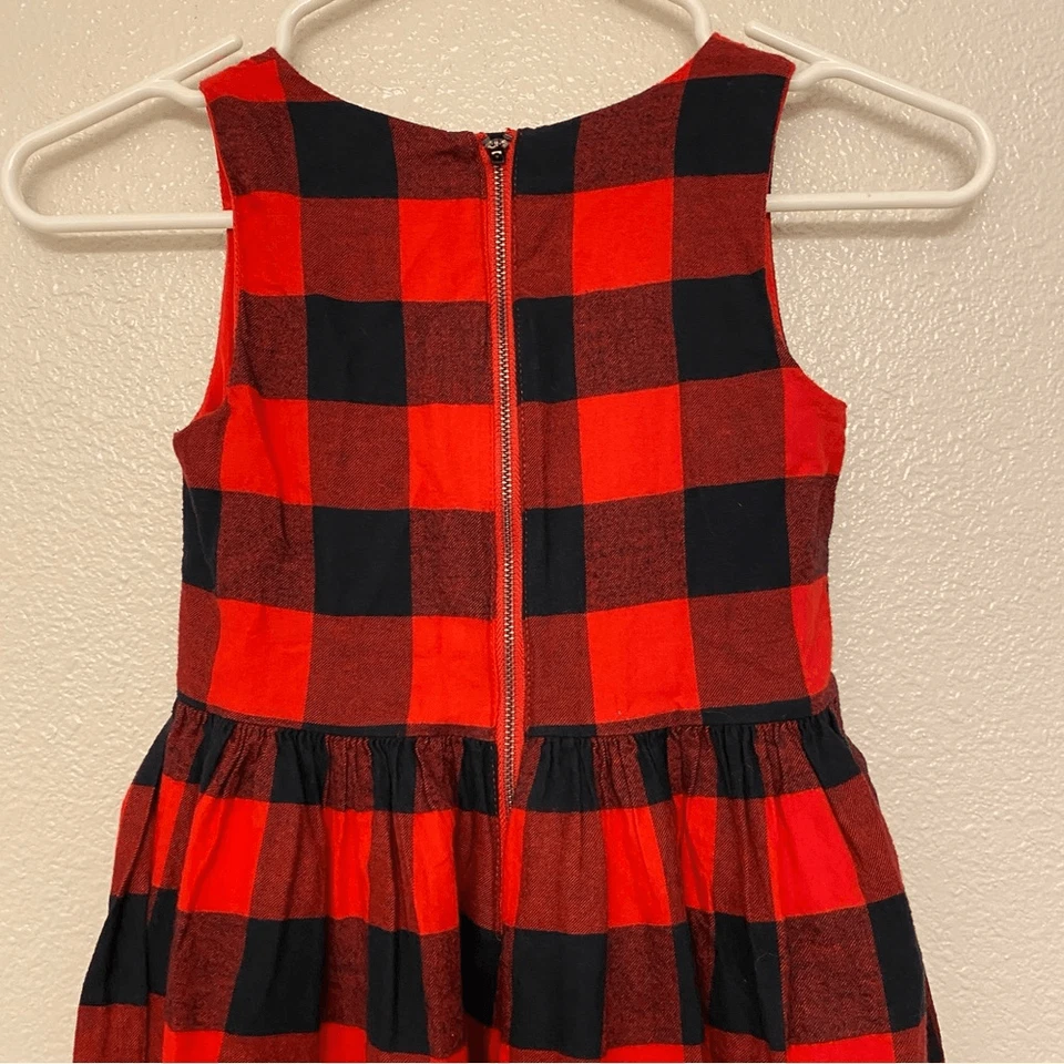 Vestido Carters Niñas Rojo Negro Franela Cuadros Búfalo Algodón 6X Foto 4 de 4