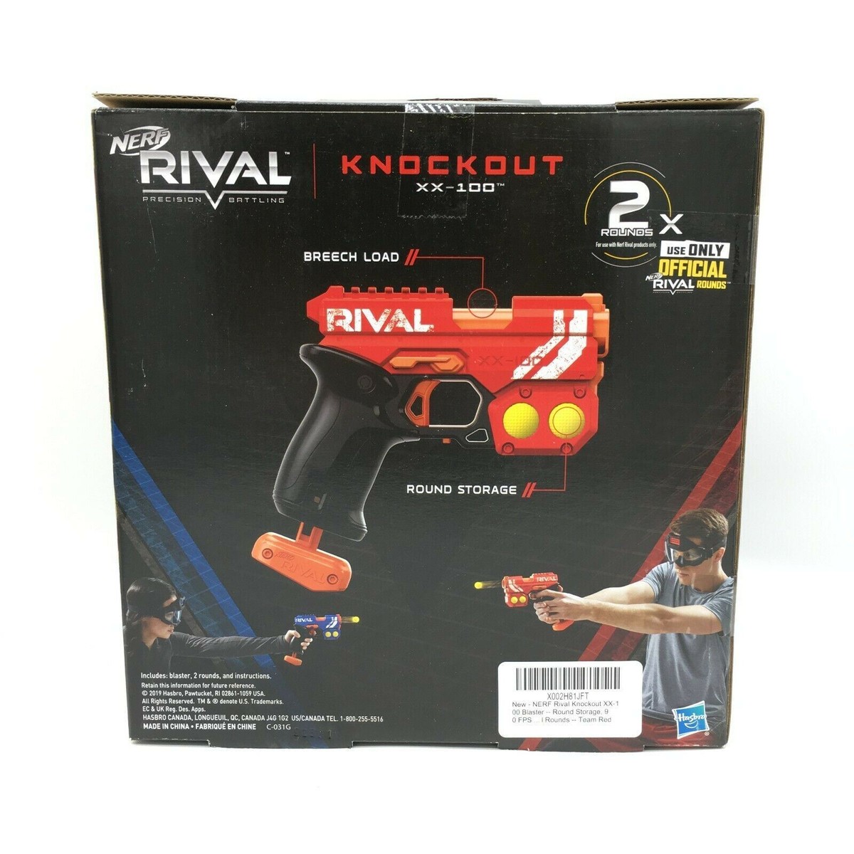 Hasbro Nerf Rival Knockout Asst XX-100 Red Dart Blaster Dart Gun