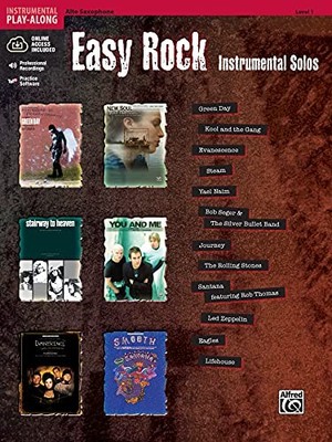 EASY ROCK INSTRUMENTAL SOLOS, LEVEL 1: ALTO SAX, BOOK & By Bill Galliford *VG+*