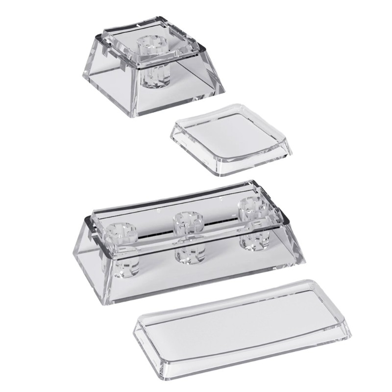 Shatterproof Clear Keyboards Keycaps 95% Light Transmission 500M Press