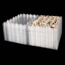 100 Pack Quail Egg Cartons, Clear Plastic Quail Egg Trays, Holds up to 30 Qua...