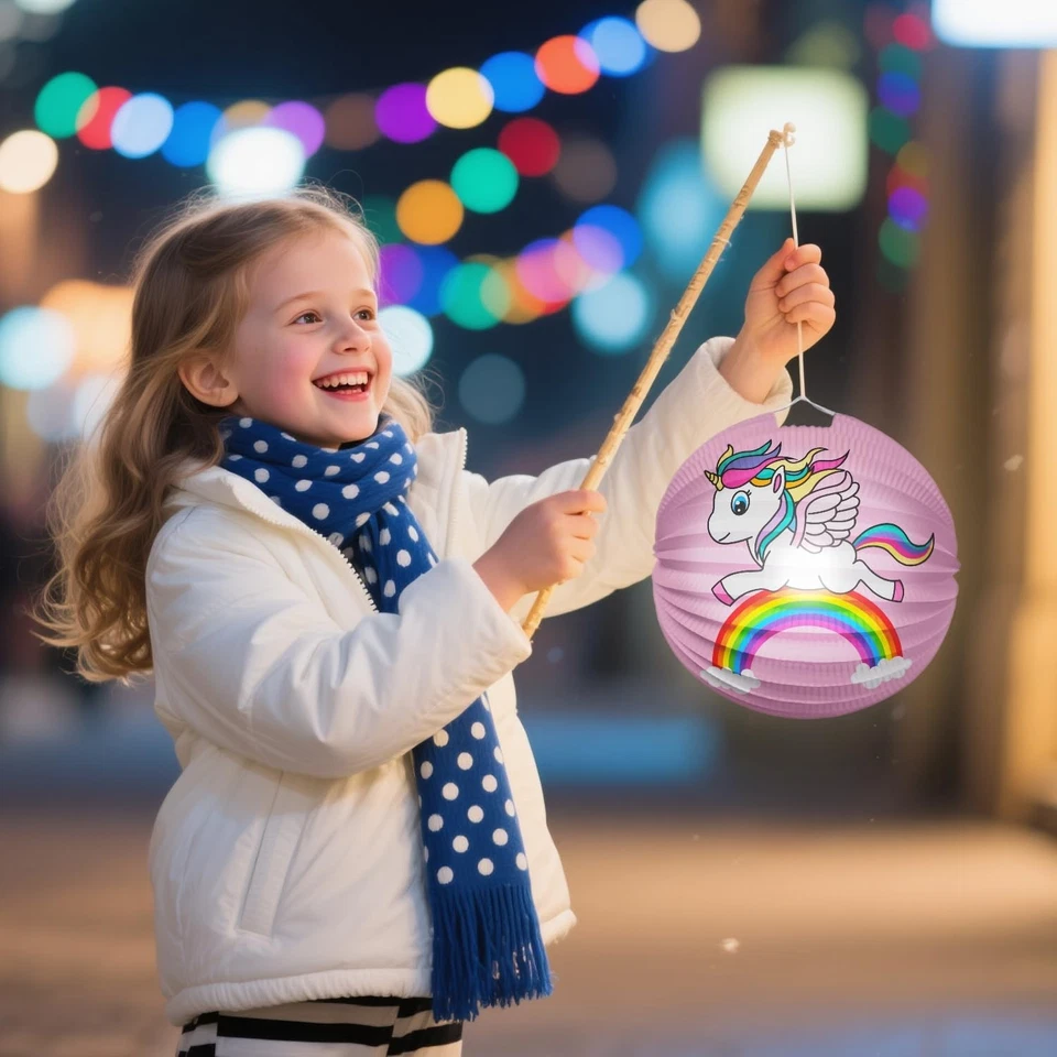 Laterne Kinder St Martin 2 Stück Lampion Kinder Papierlaterne für Sankt Martin - Bild 4 von 4